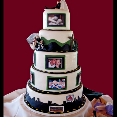 Unusual Personalized Whimsical Wedding Cake