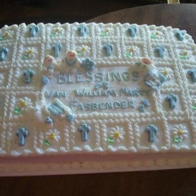 Boy Baptism Cake