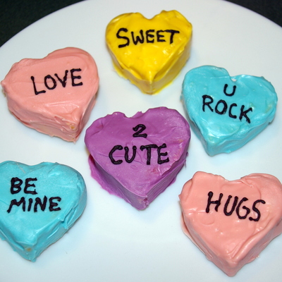 Conversation Heart Cupcakes