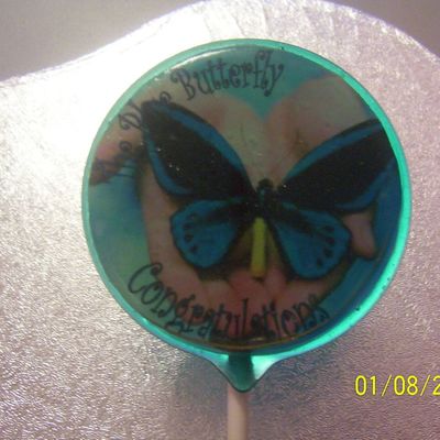 Blue Butterfly Lollypop