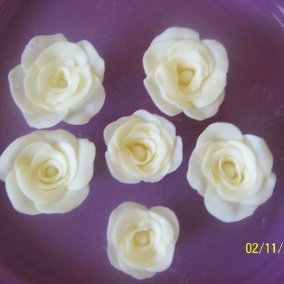 My First Candy Clay Roses!