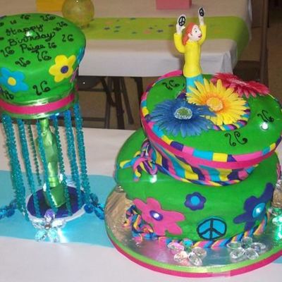 Psychedelic 16Th Birthday Cake