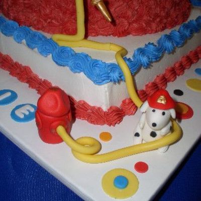 Sculpted Fire Dog And Hydrant & #1 Cake Topper