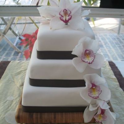 Orchid Wedding Cake