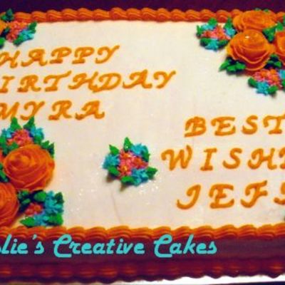 Cake With Roses And Drop Flowers