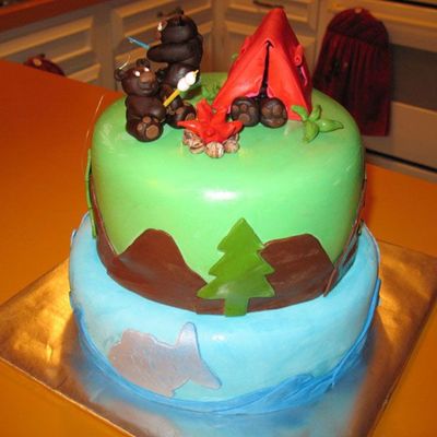 Scout Auction Camping Cake
