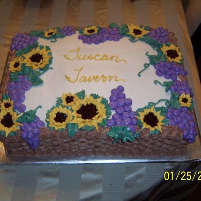 Basket Of Grapes And Sunflowers