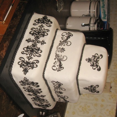 Stenciled Wedding Cake