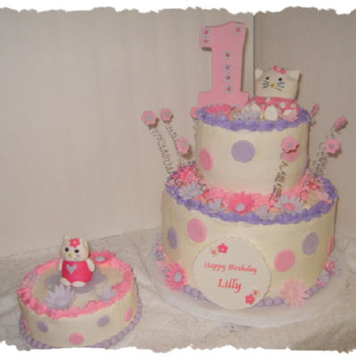 Hello Kitty First Birthday/smash Cake