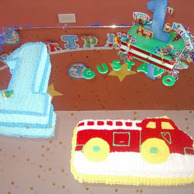 First Birthday With Fire Truck