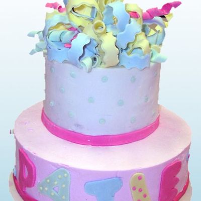 Pastel Fondant With Bow And Name