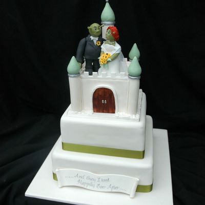 Shrek And Fiona Castle Wedding Cake