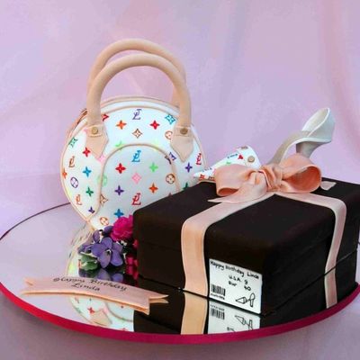 Handbag And Shoe Box 50Th Birthday Cake