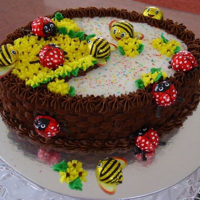 Garden, Bees And Lady Bugs