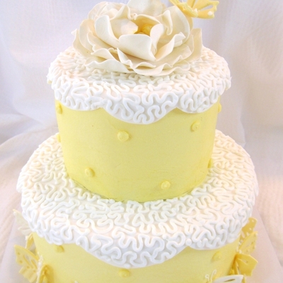 Butterflies On Yellow & White