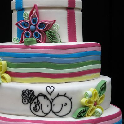 Quilled Wedding Cake With Surprise On Top