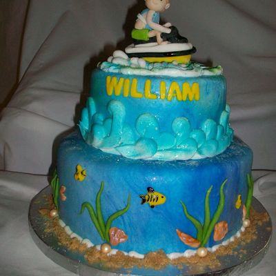 Jet Ski Ocean Theme Cake