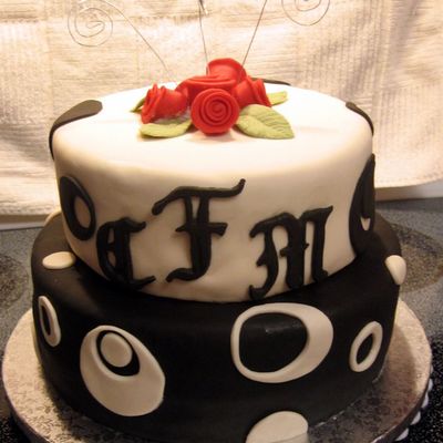 Black And White Wedding Shower Cake