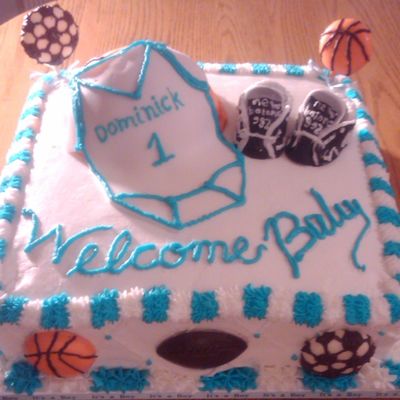 Sports Themed Baby Shower Cake