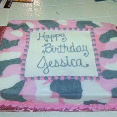 Pink Camo Cake