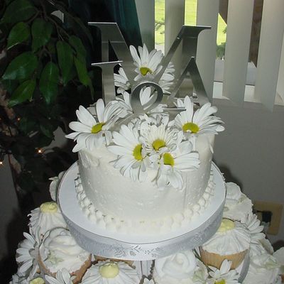 Cupcake Tree Monogram Top Tier