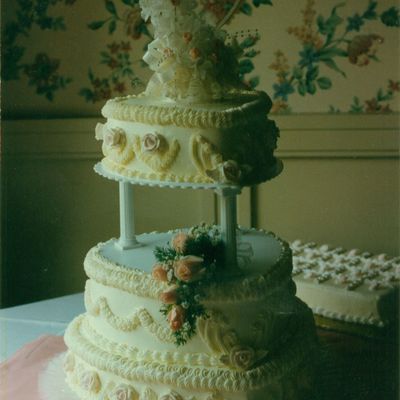 Heart-Shaped White Chocolate Buttercream Wedding Cake