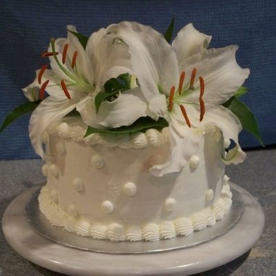 Round Polka Dotted Anniversary Cake