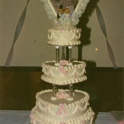 Heart-Shaped Pink Wedding Cake