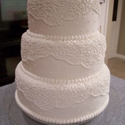 Stacked Cornelli Lace Wedding Cake