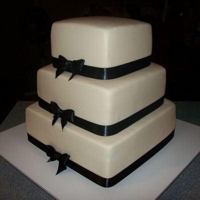 Simple Square Stacked Wedding Cake
