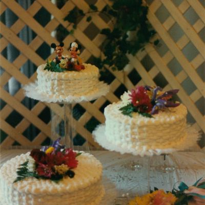 Basket Weave Mickey Mouse Wedding Cake