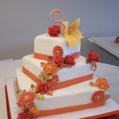 Fall Theme Wedding Cake