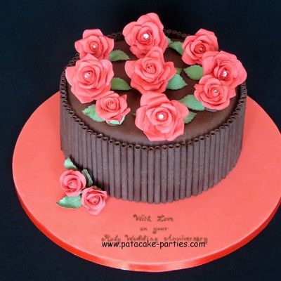 Ruby Wedding Anniversary Cake