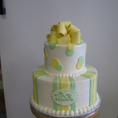 Yellow And Green Baby Shower Cake
