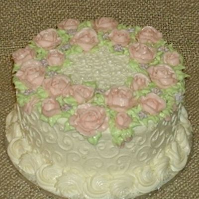 Pink Roses Birthday Cake