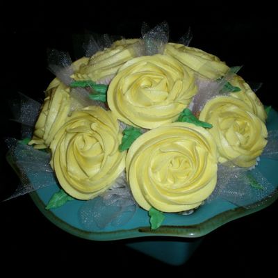 Yellow Rose Cupcake Bouquet