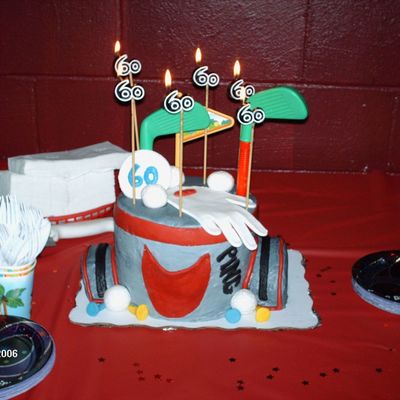 60Th Birthday Golf Bag Cake