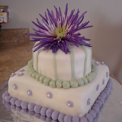 Green And Purple Birthday Cake
