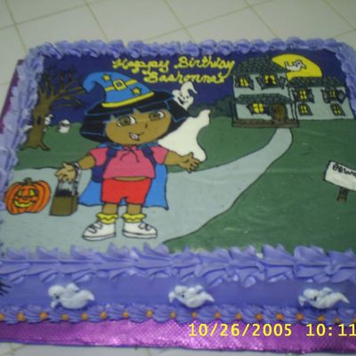 Halloween Birthday Cake With Dora The Explorer