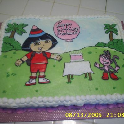 Dora And Boots Birthday Cake