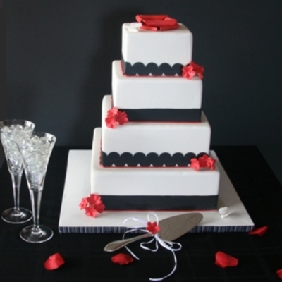 White/black/red Cake