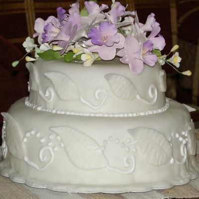 Fondant Wedding Cake-Side View
