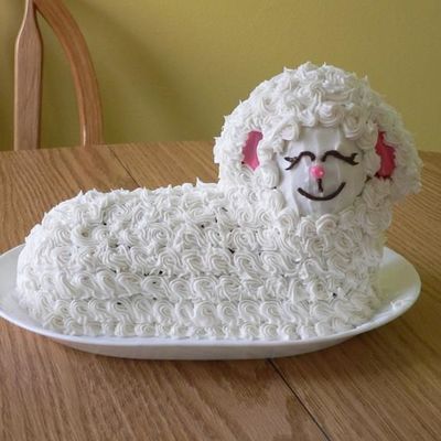 "practice" Easter Lamb Cake