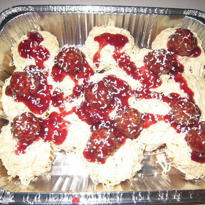 Spaghetti And Meatball Cupcakes