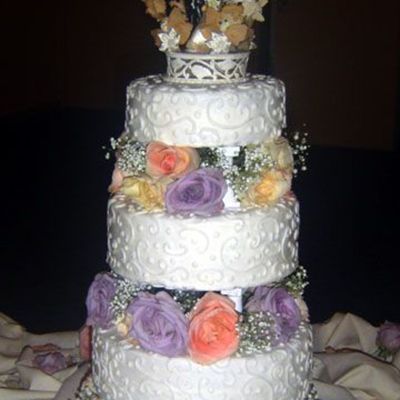 Scroll Work Wedding Cake
