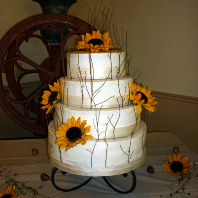 Sunflower And Twig Cake