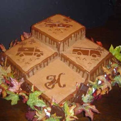 Stenciled Groom's Cake