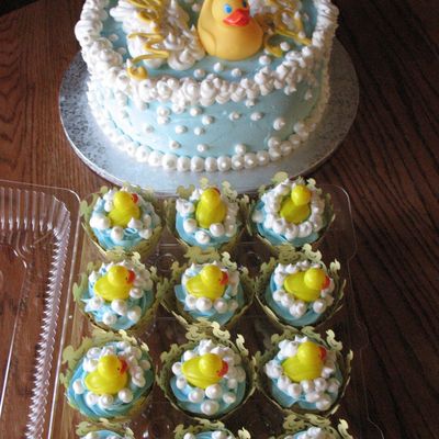 Rubber Ducky Cake & Cupcakes