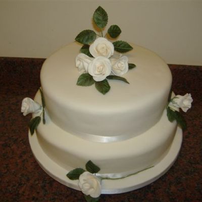 Ivory Rose Wedding Cake