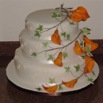 Mango Cala Lilies & Swirls